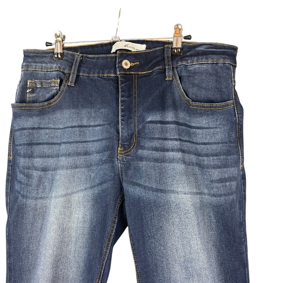 EUC KanCan Women’s Dark Blue High-rise Boot Cut Jeans Sz 32 w/29” inseam - Picture 3 of 12